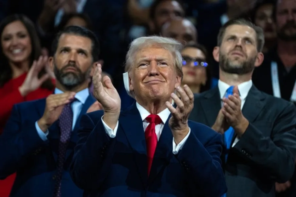 Donald Trump applauding