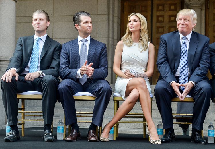 Donald Trump with members of his family